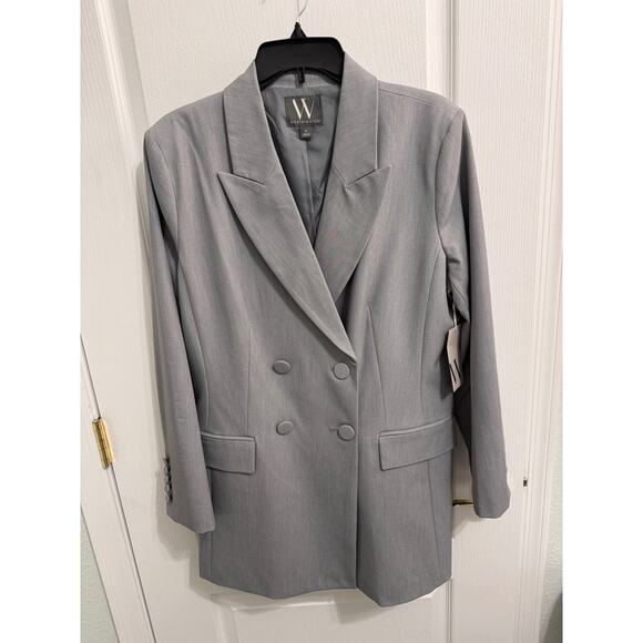 Worthington Women's Gray Double Breasted Blazer Size 14 - Picture 2 of 9